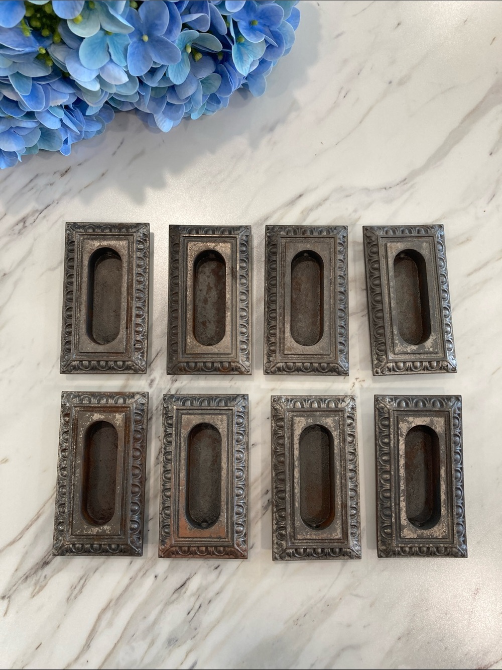 8 Antique Window Sash Lift/Door Pulls Egg and Dart Pattern